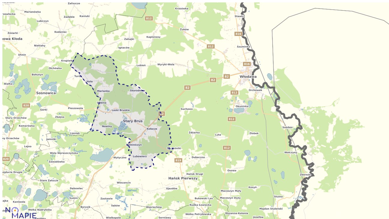 Mapa uzbrojenia terenu Starego Brusa